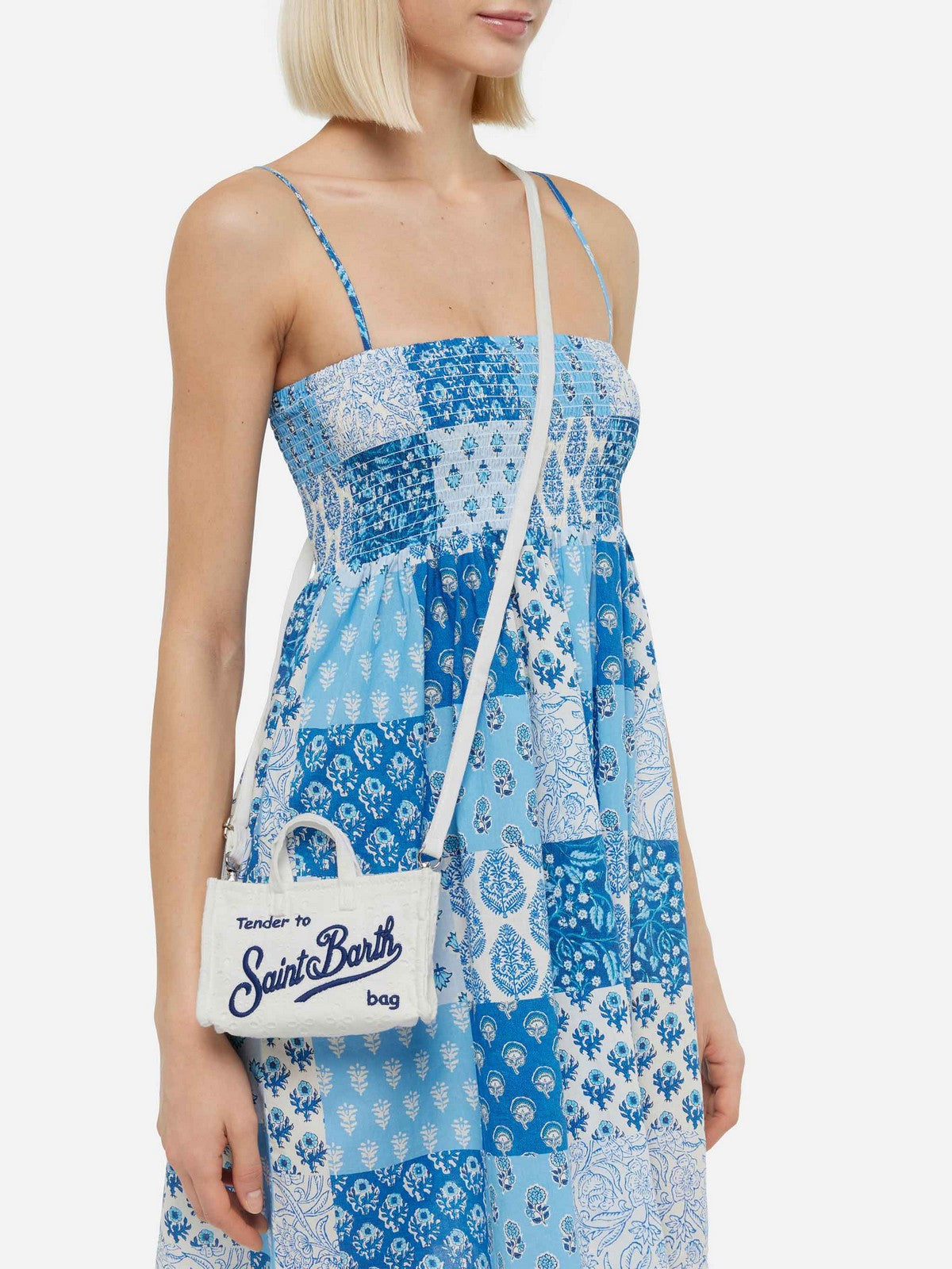 MC2 SAINT BARTH Pochette Donna  PHONE BAG SANGALLO 00238L COTTON MINI FLOWERS EMBRY 01 EMB