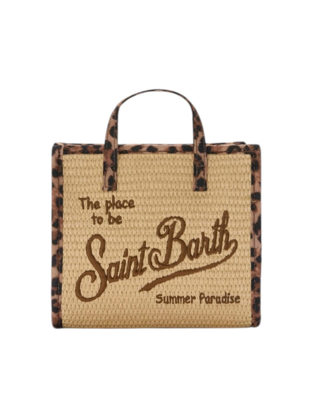 MC2 SAINT BARTH Borsa Donna  VIVIAN MINI STRAW 02781L 11 LEOPARD 18 EMB