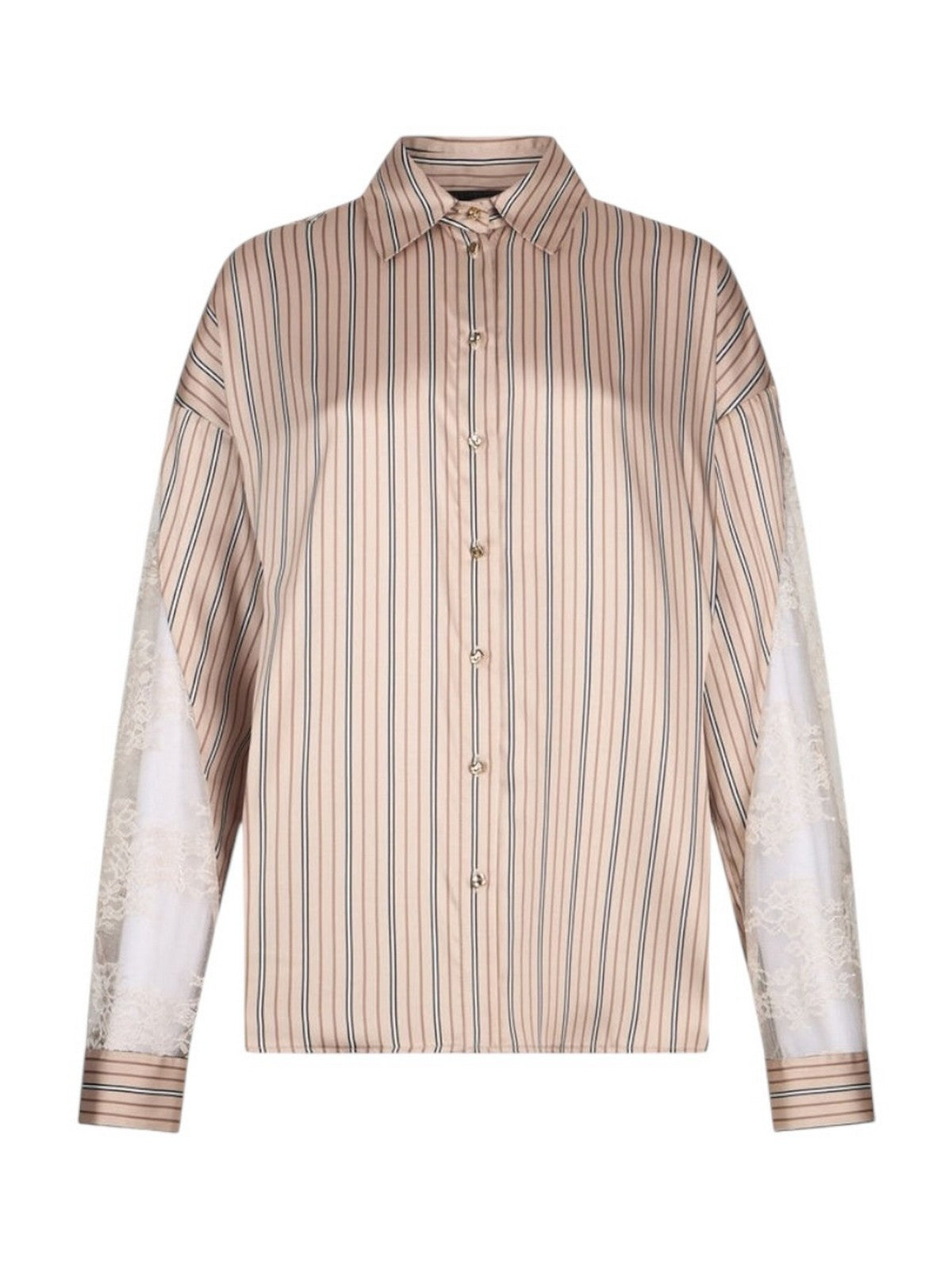 LIU JO BLACK Camicia Donna  CA6119TS555 P9577 Marrone mix stripe