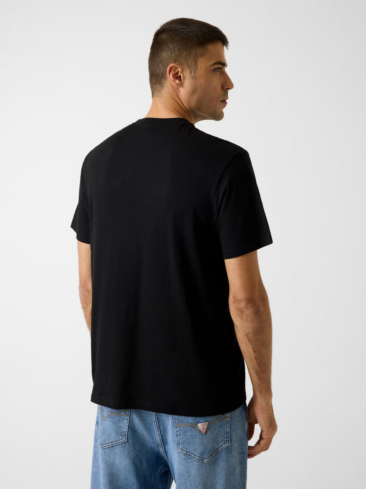 GUESS T-shirt Uomo SS CN GOLDEN TRIANGLE TEE M6RI15 I3Z14 JBLK Jet Black A996