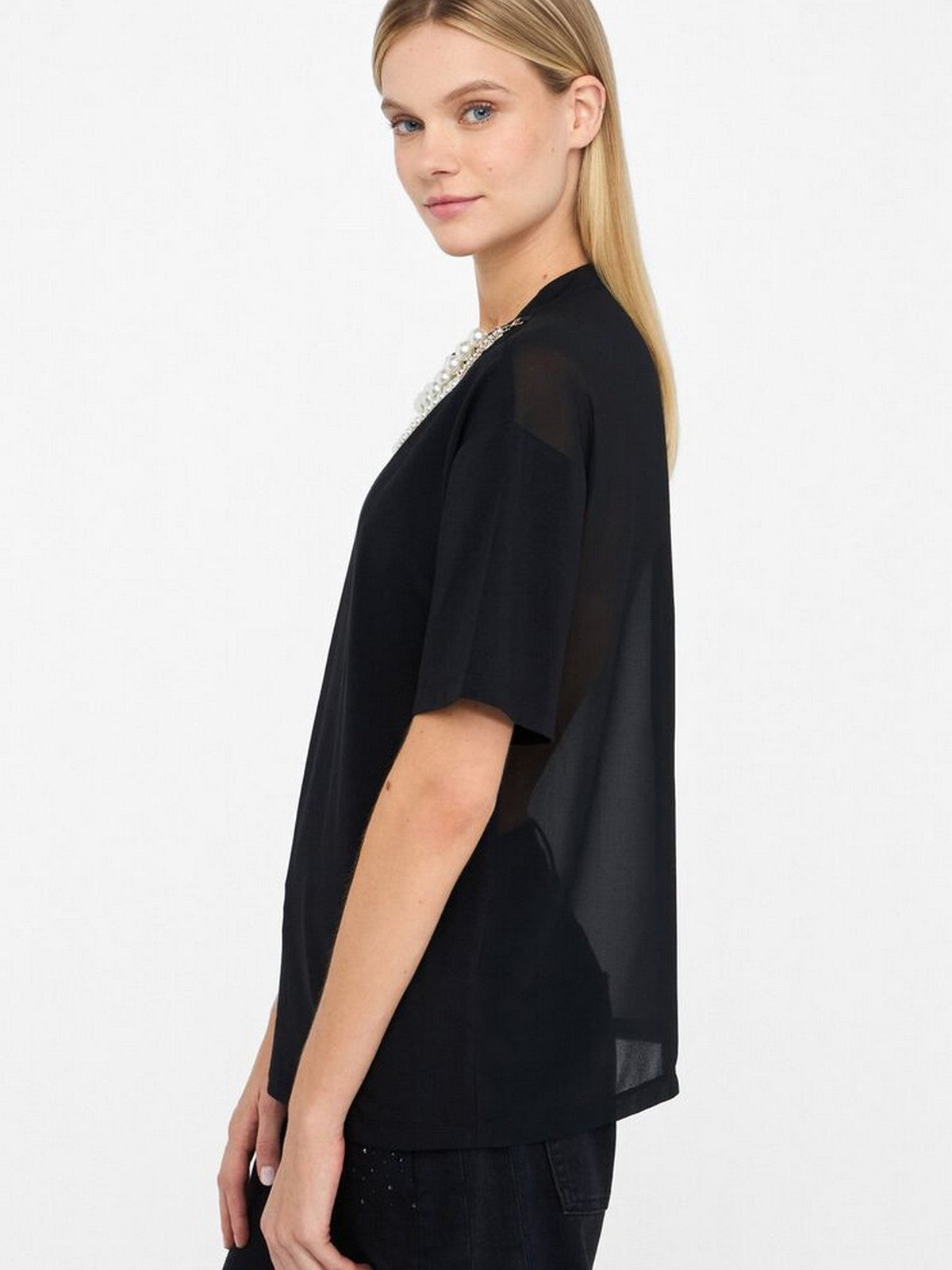 LIU JO BLACK T-shirt Donna  CF5063J0088 22222 Nero