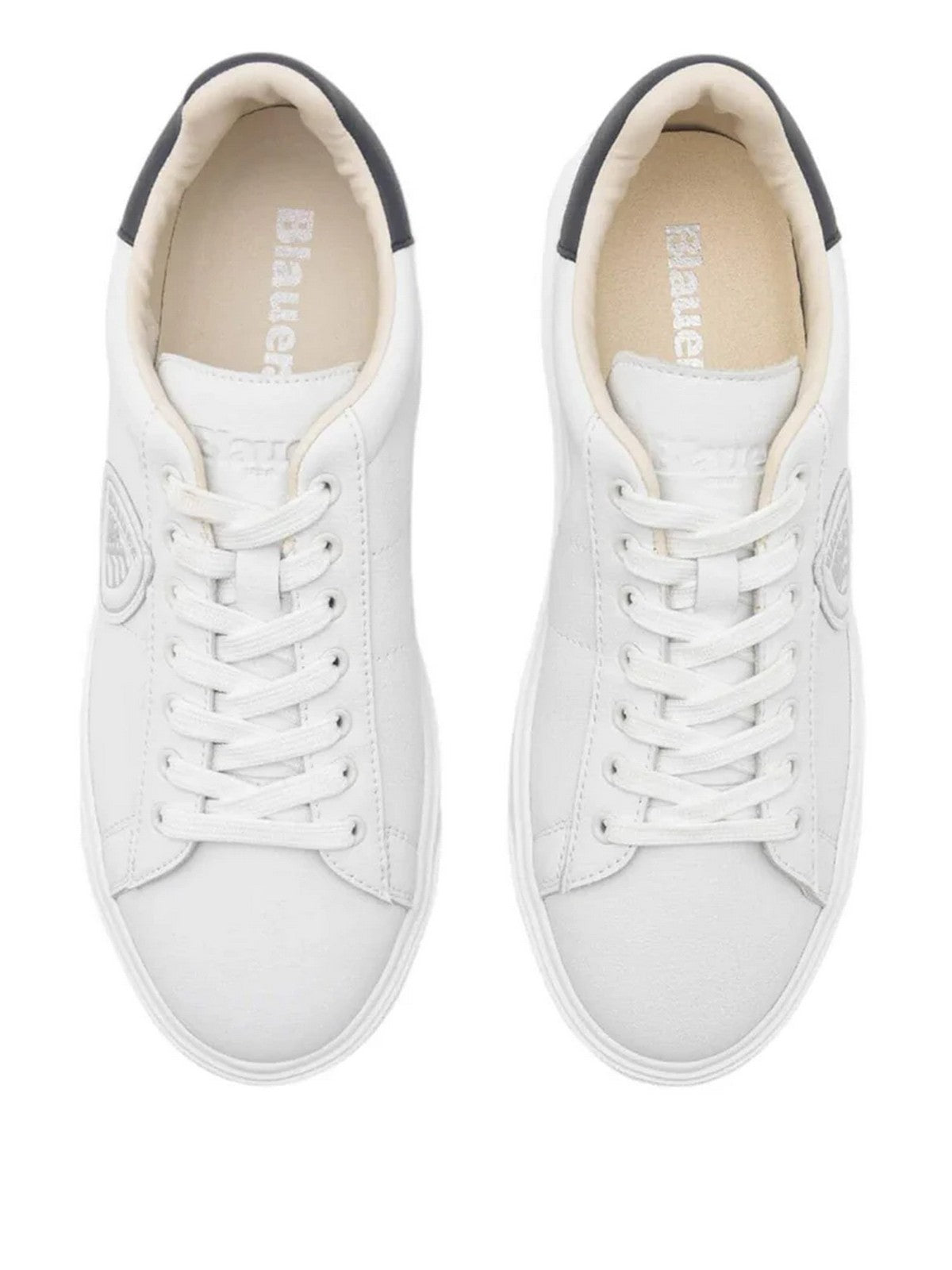 BLAUER Sneaker Uomo BUCK F4BUCK01/LEA WHI/NVY Bianco gioboutiqueweb