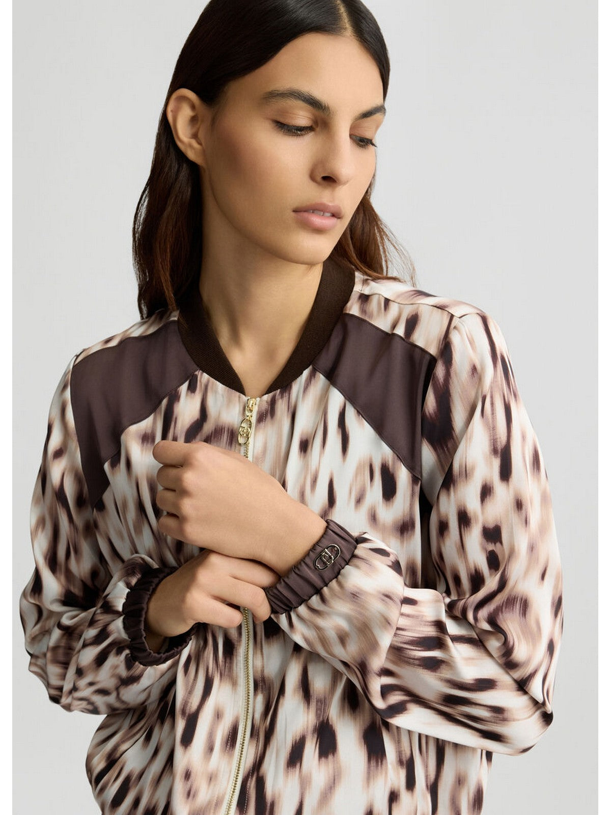 LIU JO SPORT Felpa Donna  TA5197TS964 M9064 Natural beige/moro gioboutiqueweb