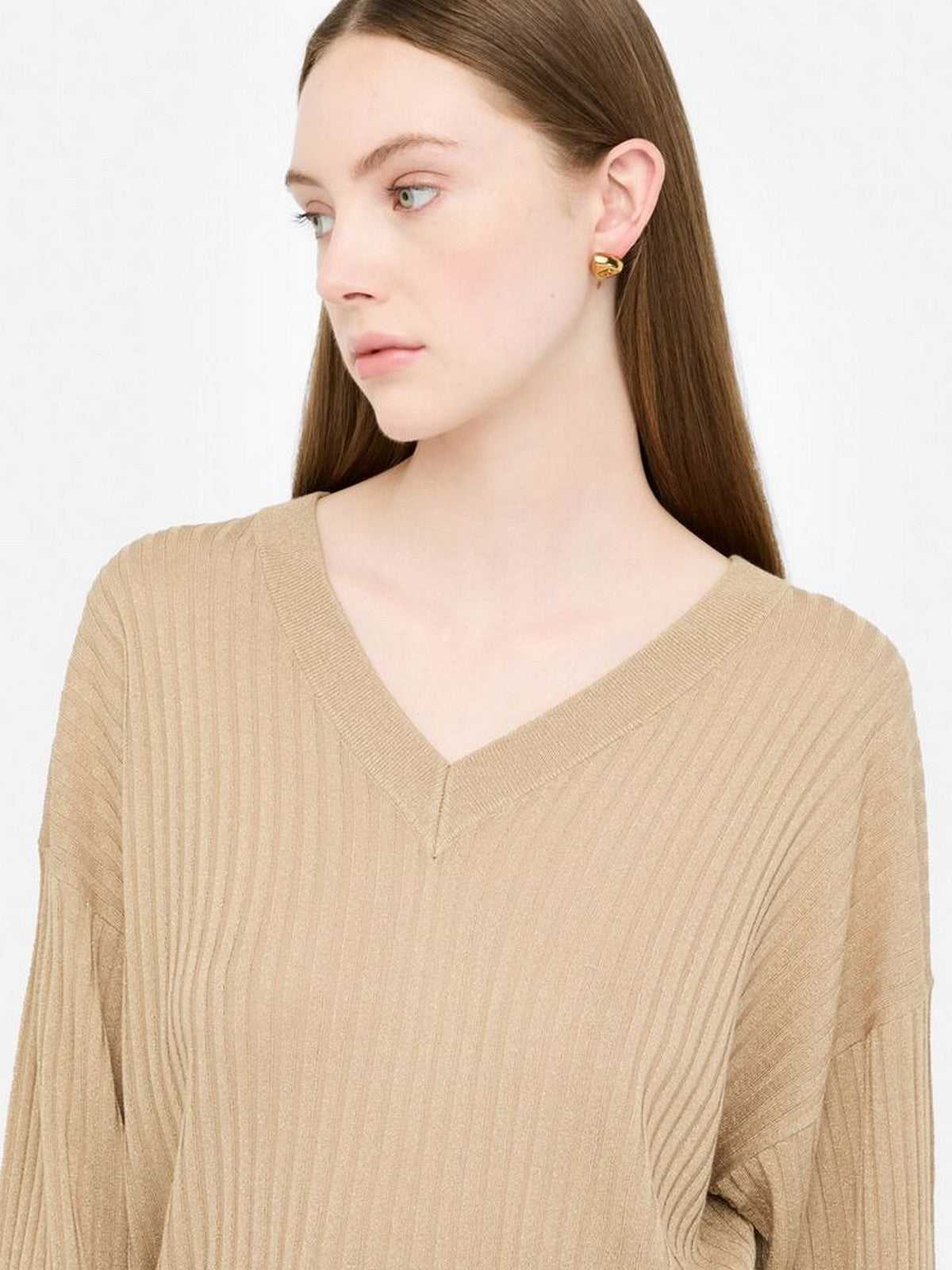 LIU JO WHITE Maglione Donna  MF5390MS46J 04869 Oro metallizzato