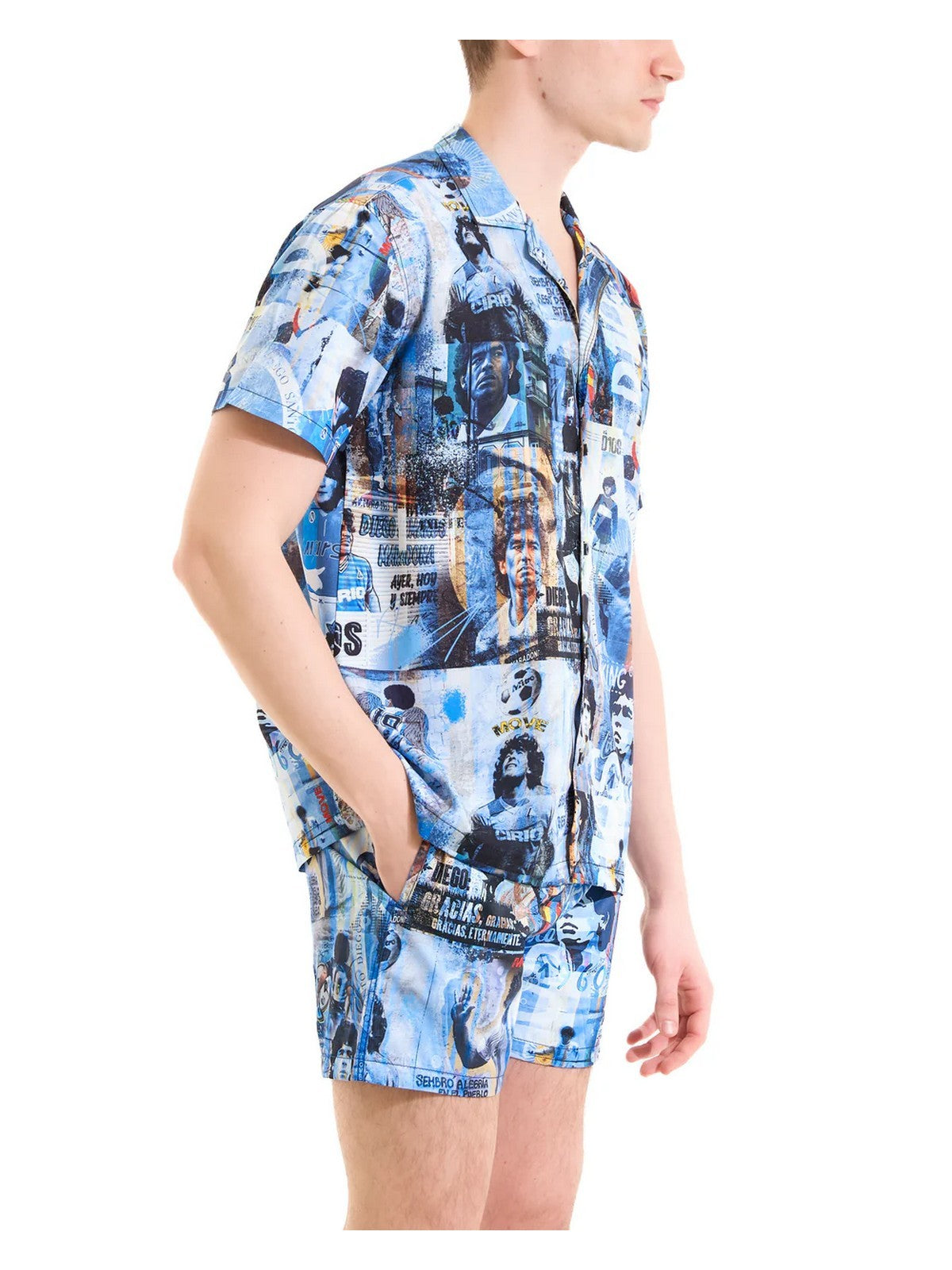 MOVE be different Camicia Uomo  CAMICIA BOWLING D10S AZZURRO