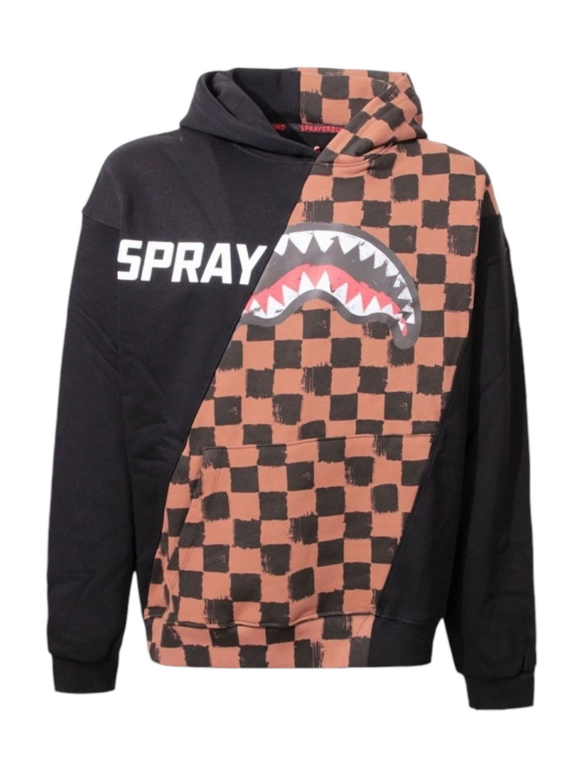 Sprayground Men's Sweatshirt Diag Split Sip Vanquish Hoodie SP613van Marrone