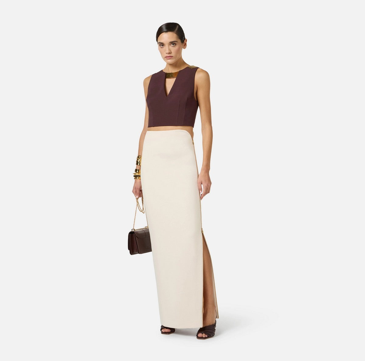ELISABETTA FRANCHI Top Donna  TO05061E2 644 CACAO