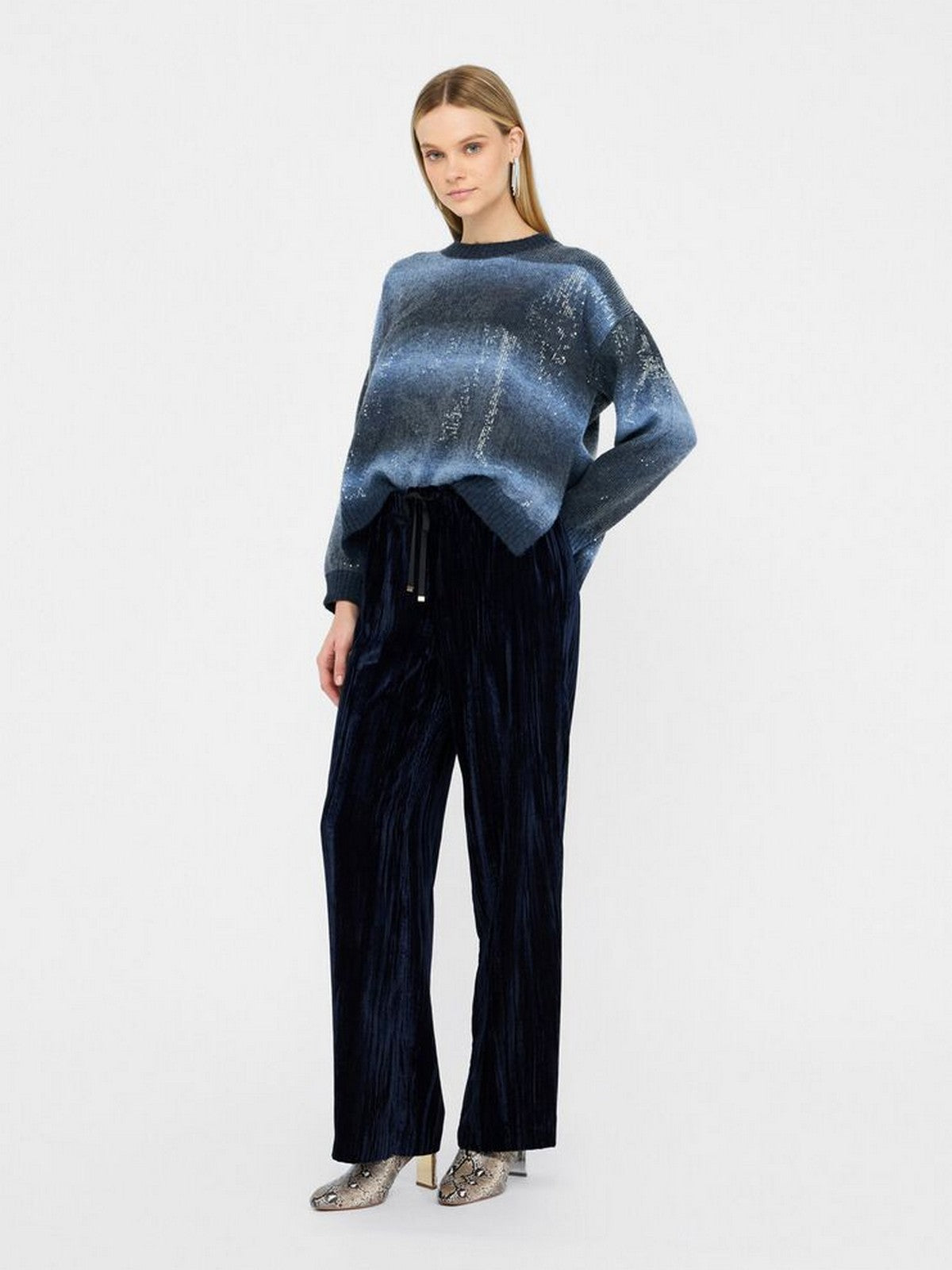 LIU JO BLACK Pantalone Donna  CF5404T094A 94028 Blu marino