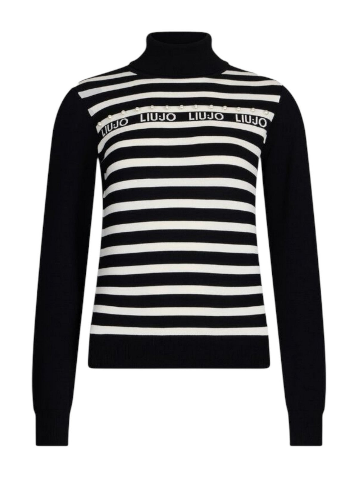 LIU JO SPORT Maglione dolcevita Donna  TF5219MS63L 03N66 Nero/bianco latte