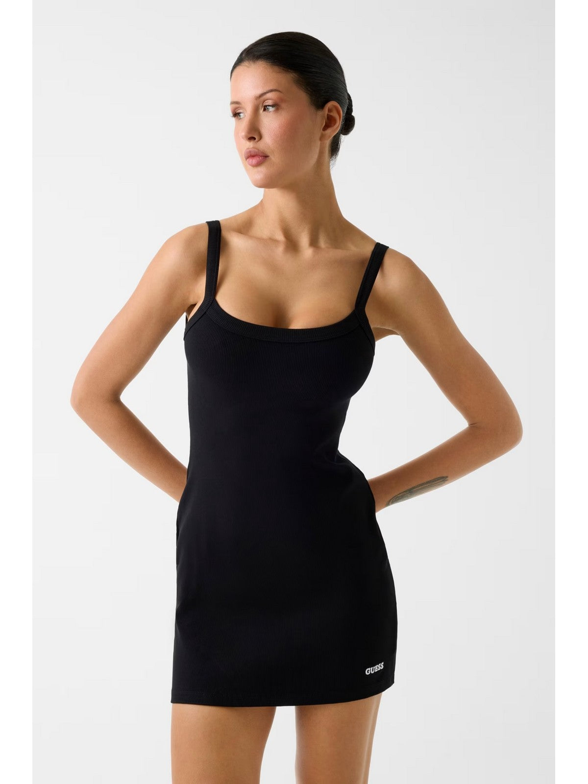 GUESS SPORT Abito Donna STELLA RIB SHORT DRESS V6GK11 K3181 JBLK Jet Black A996