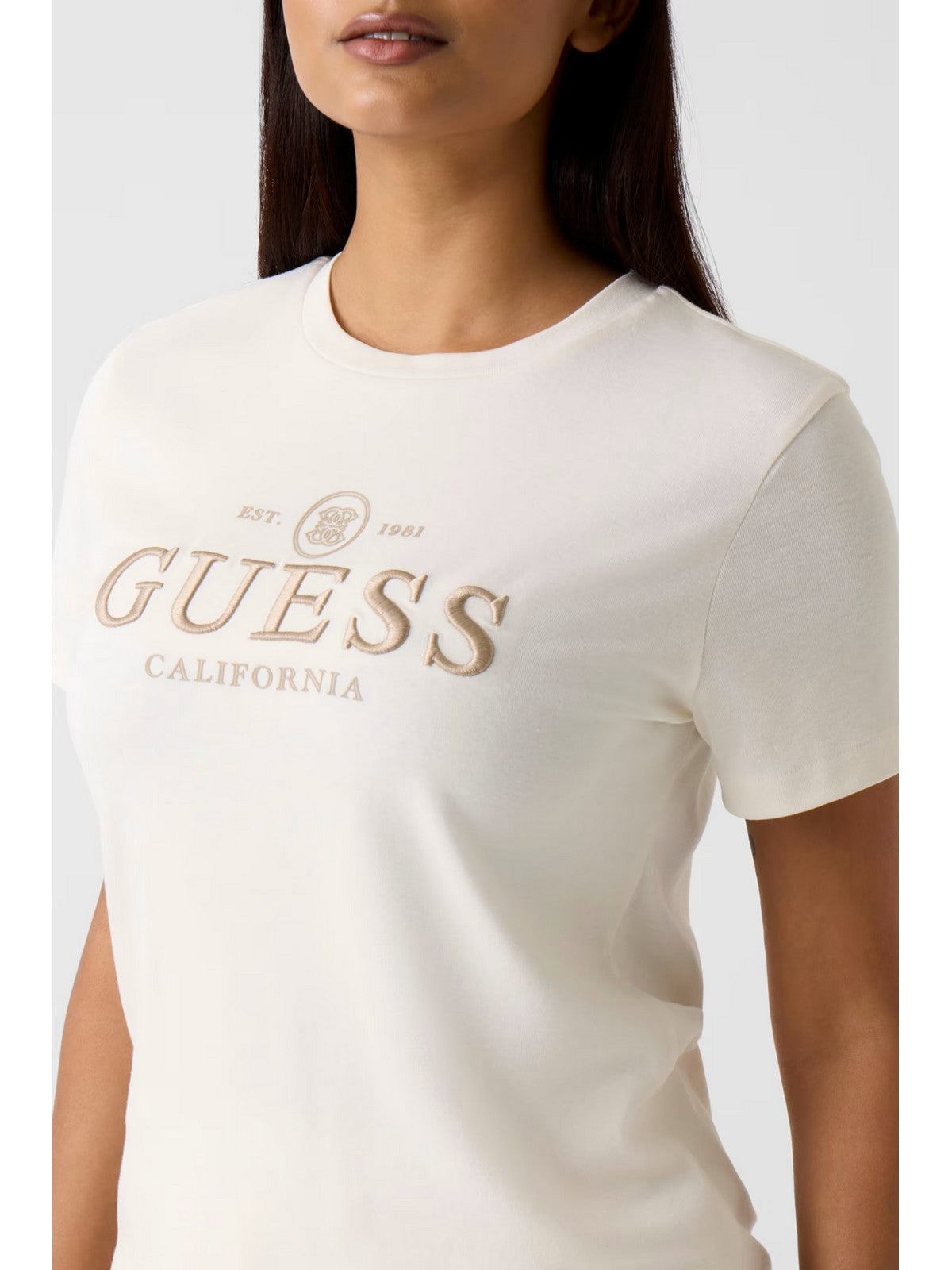 GUESS SPORT T-shirt Donna ARABELLA CN SS T-SHIRT V6RI06 KD741 G027 WHITE GLAM