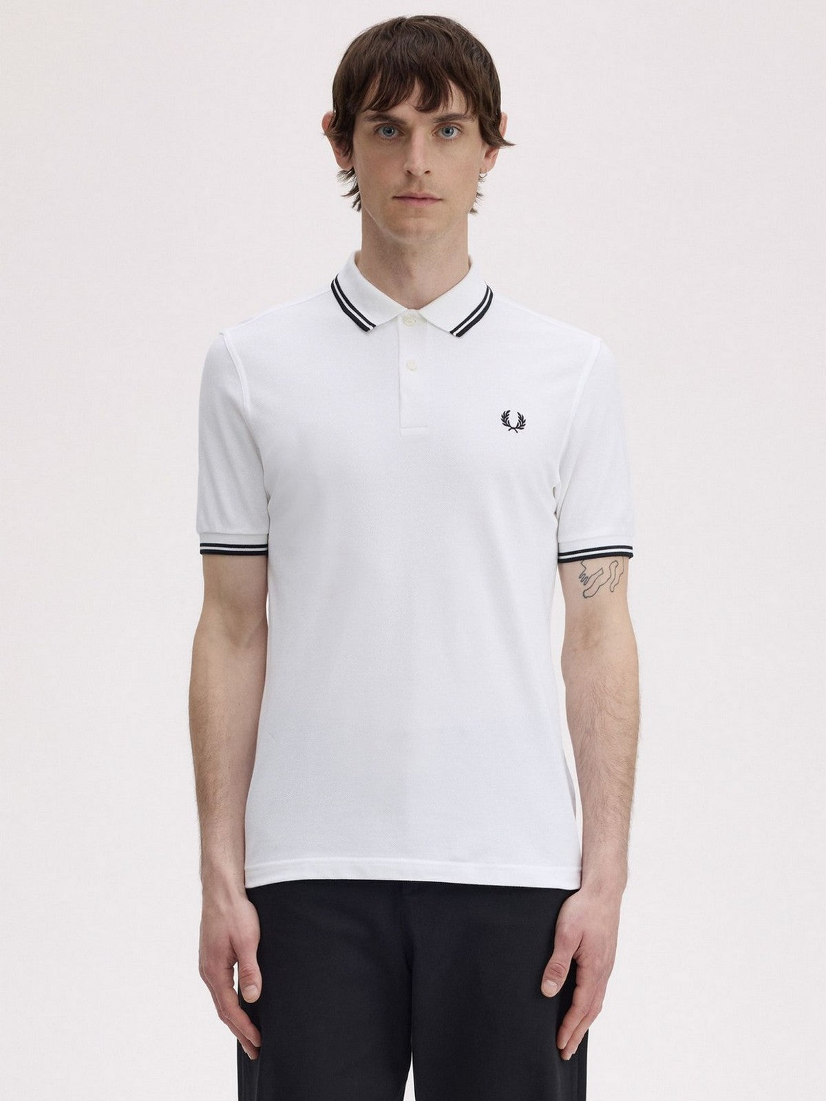 FRED PERRY Polo Uomo FP TWIN TIPPED FRED PERRY SHIRT FP-M3600P-57 200 WHITE