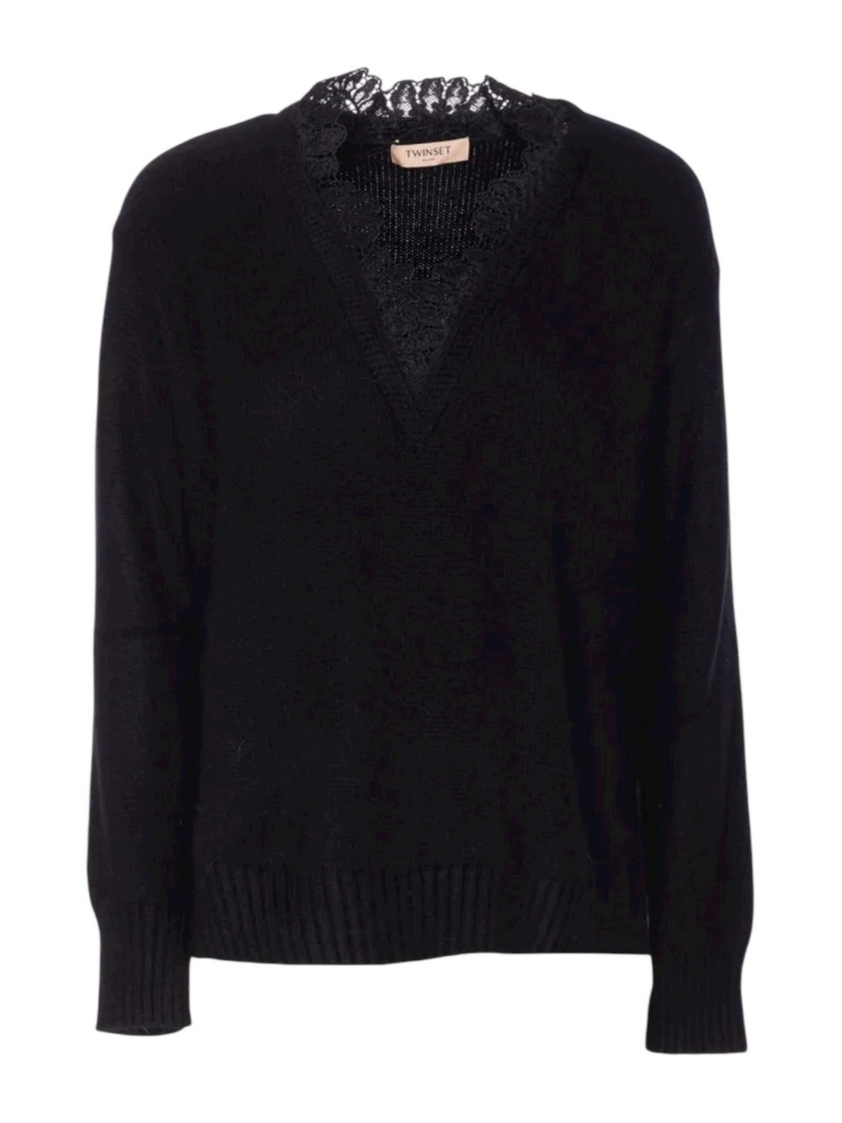 TWINSET Maglione Donna MIX ANGORA & LACE 252TT3380 00006 Nero