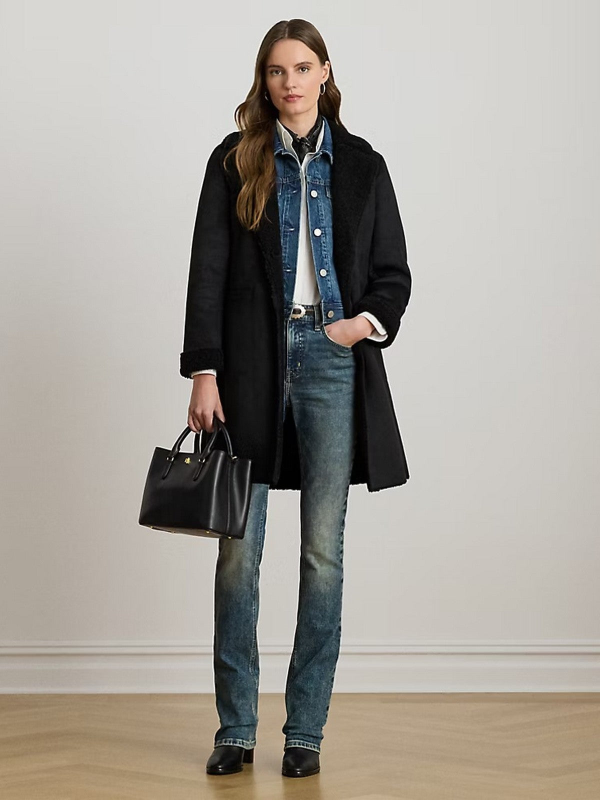 LAUREN RALPH LAUREN Cappotto Donna "FX SH SB 35""-UNLINED-COAT" 297P04121 001 BLACK