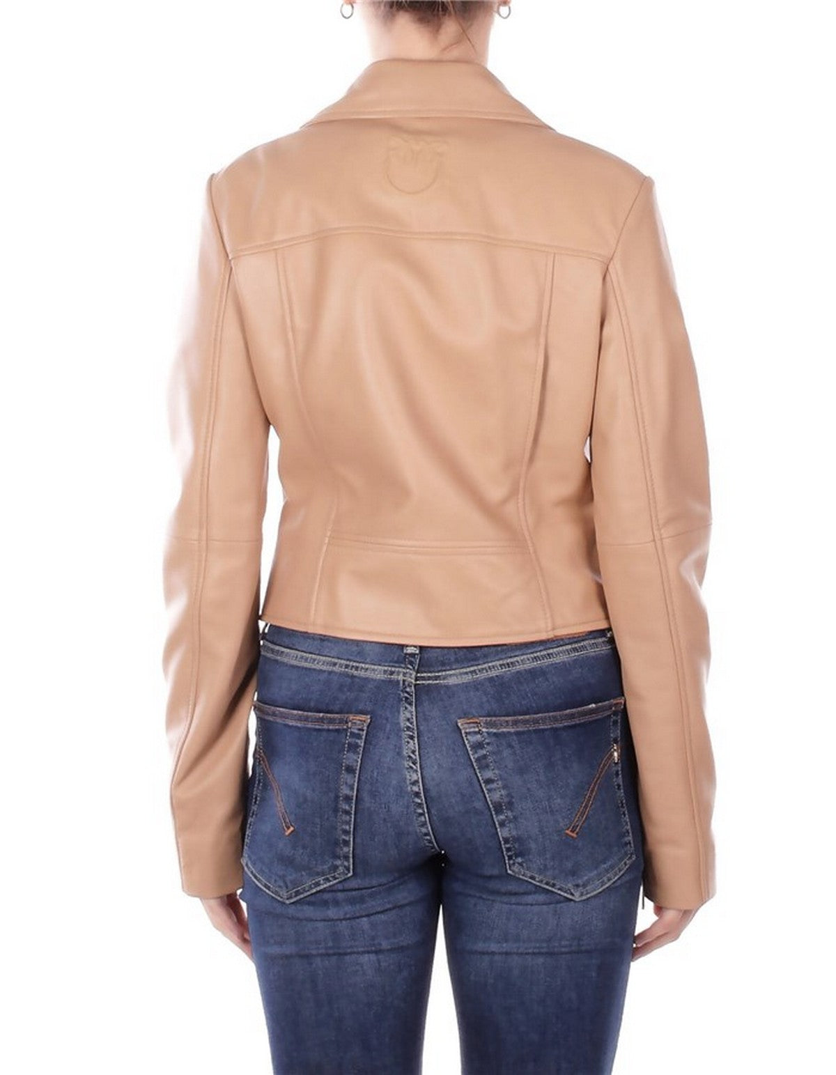 PINKO Giubbino Donna NEW SENSIBILE CHIODO NAPPA 106247-A32I D41 BEIGE CHANTILLY