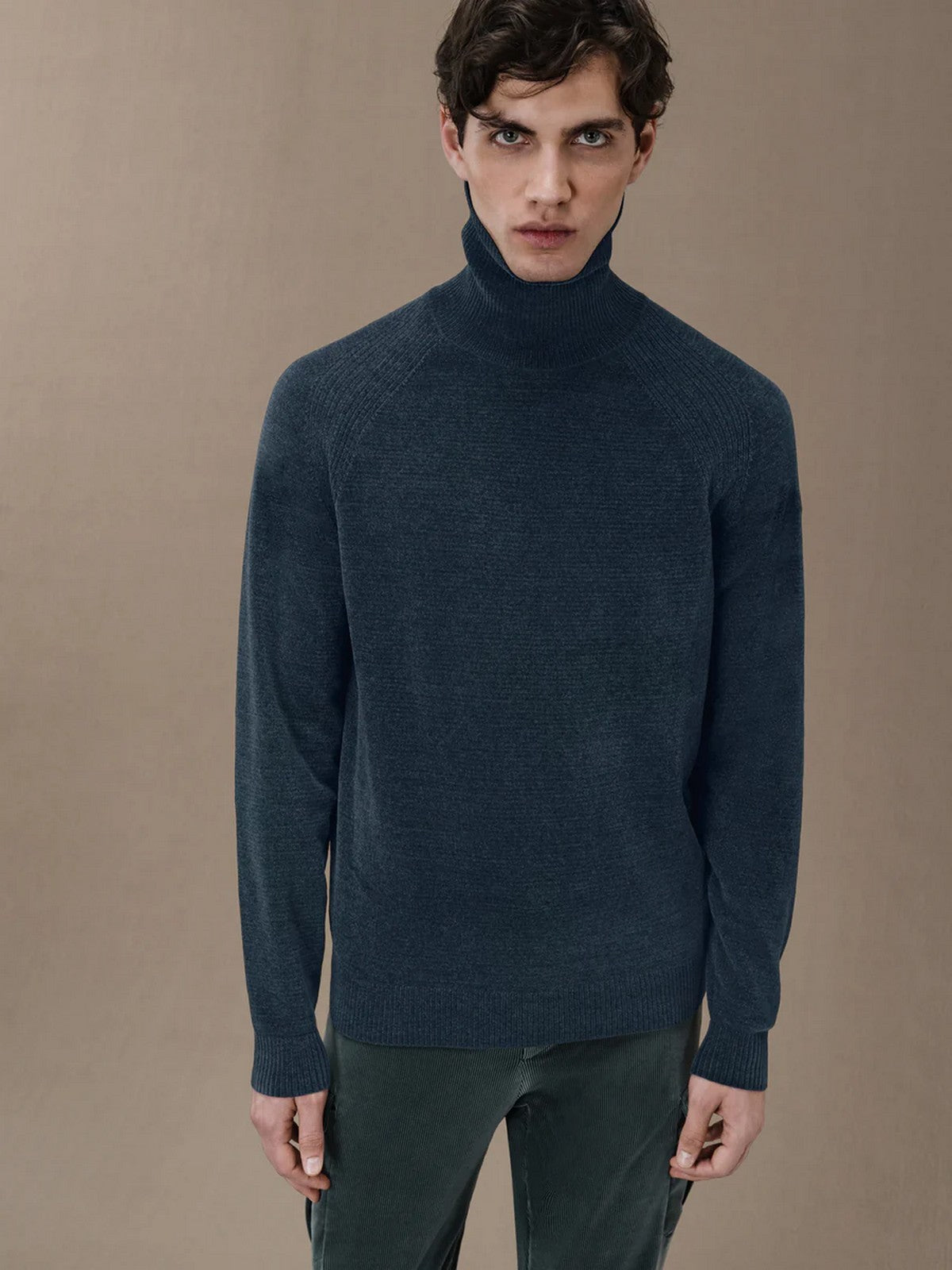 RRD Pull col roulé homme VELVET TURTLENECK KNIT W24133 62 Bleu