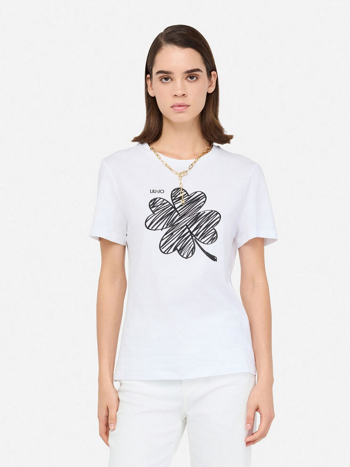 LIU JO WHITE T-shirt Donna  MF5410JS923 P9154 Bianco/lucky LiuJo