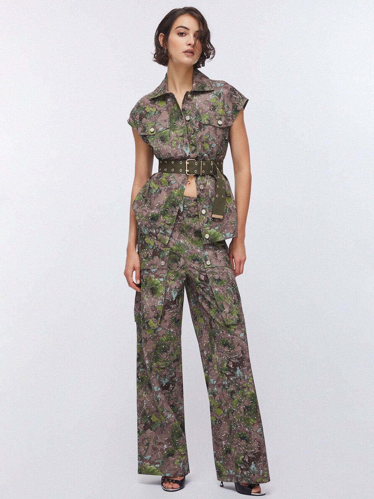 LIU JO WHITE Gilet Donna  WA6341T433A P9360 Dk.olive comouflower