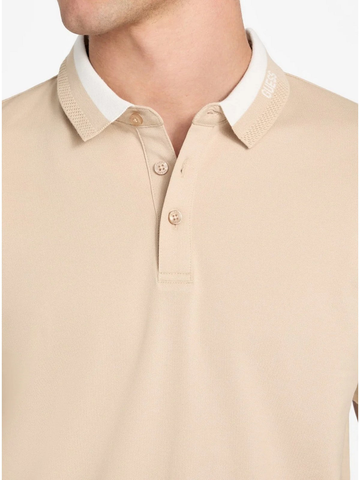 GUESS Polo Uomo SS PAUL GUESS COLLAR POLO M6RP47 KARS2 G1DR NEUTRAL SAND