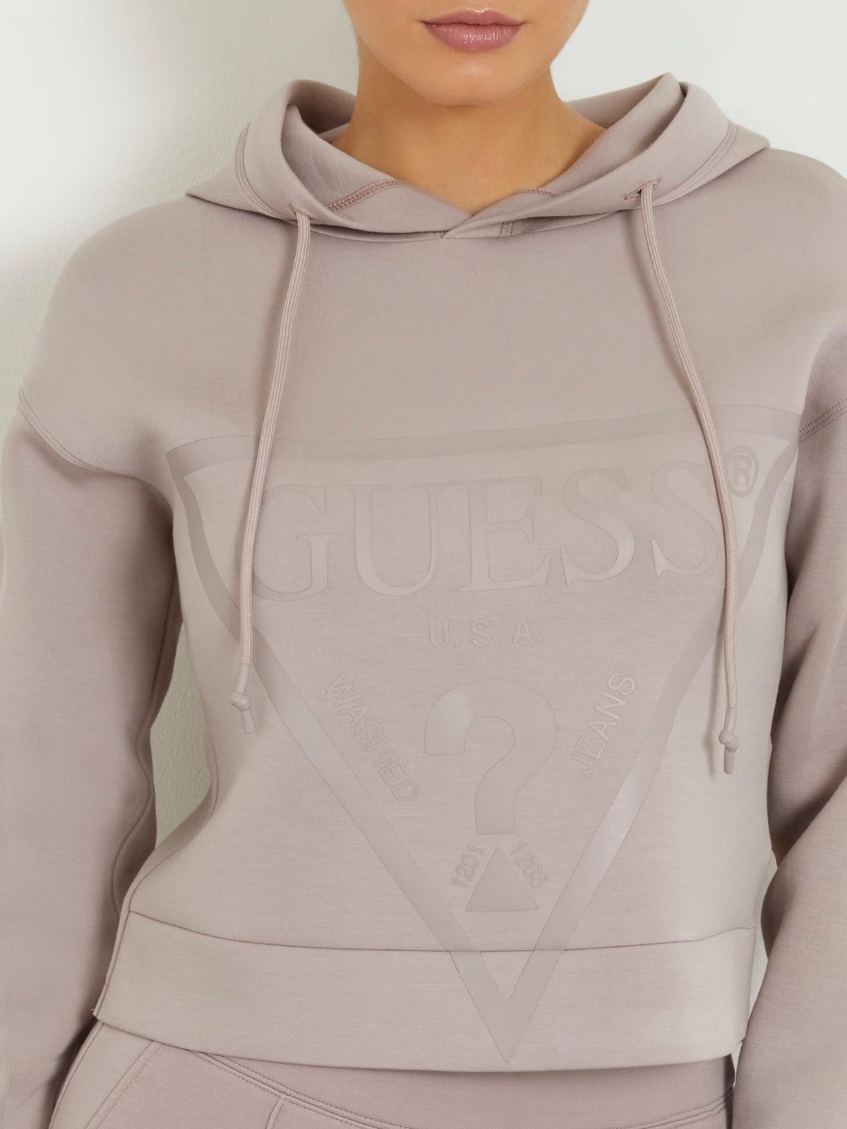 GUESS SPORT Felpa Donna NEW ALISA HOODED SWEATSHIRT V2YQ08 K7UW2 G4Q9 Rosa