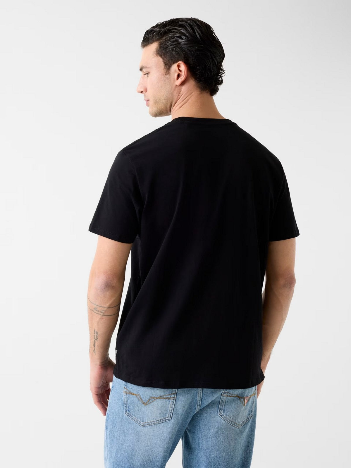 GUESS T-shirt Uomo SS BSC SHIMMER QUATTRO G TEE M6RI03 I3Z14 JBLK Jet Black A996