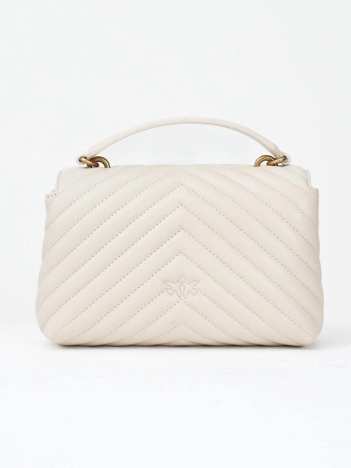 PINKO Borsa Donna LOVE LADY PUFF MINI CL SHEEP N 100044-A0GK Z14Q BIANCO SETA-ANTIQUE GOLD