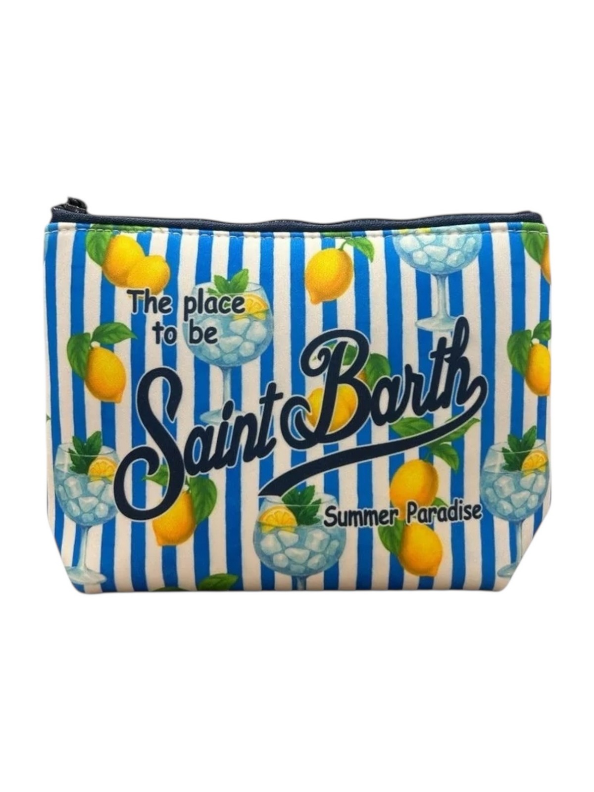 MC2 SAINT BARTH Pochette Unisex adulto  ALINE 07697L GIN TONIC LEMON STRIPES 17