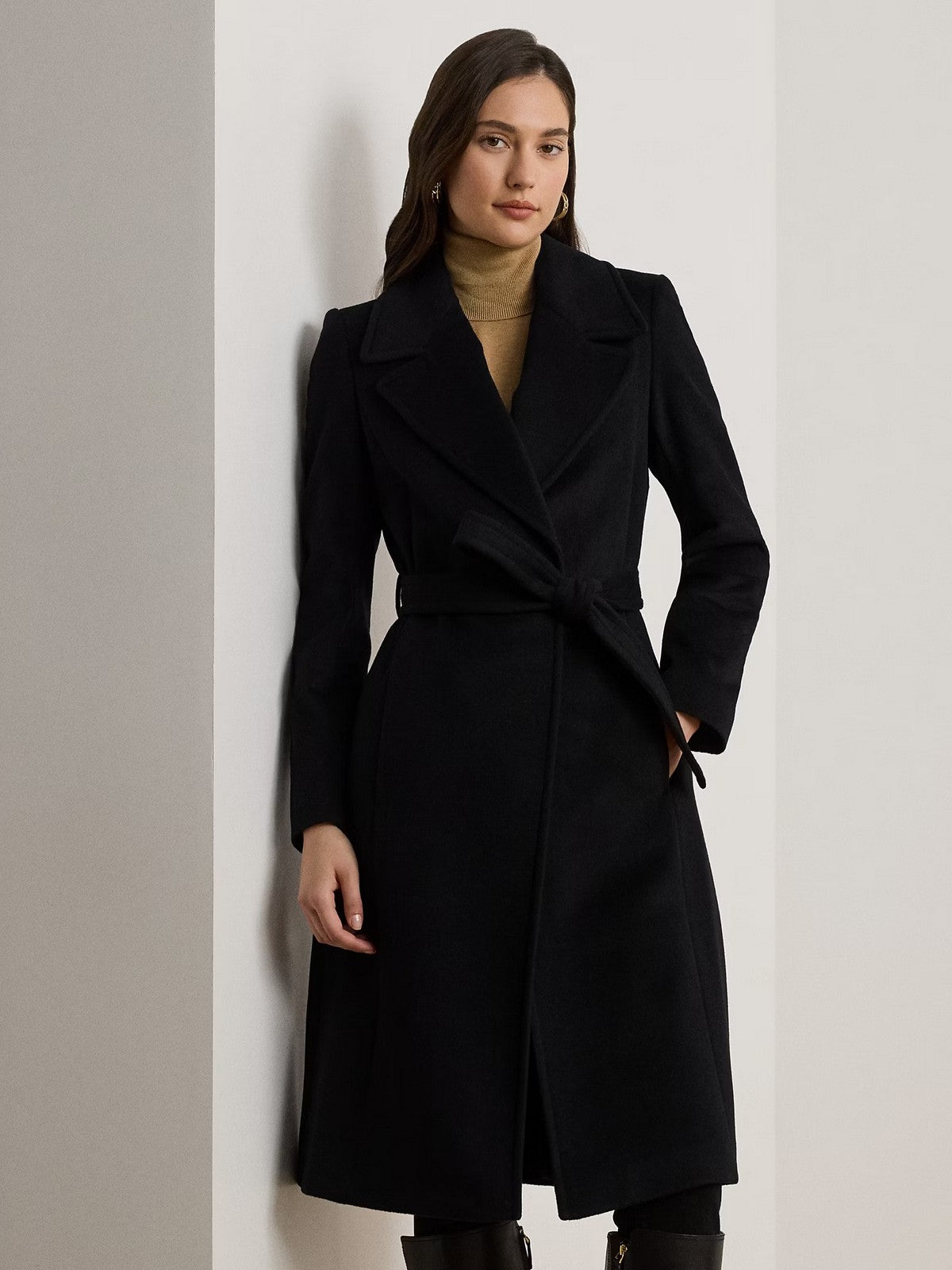 LAUREN RALPH LAUREN Cappotto Donna "WOOL WRP 42""-LINED-COAT" 297962169 001 BLACK