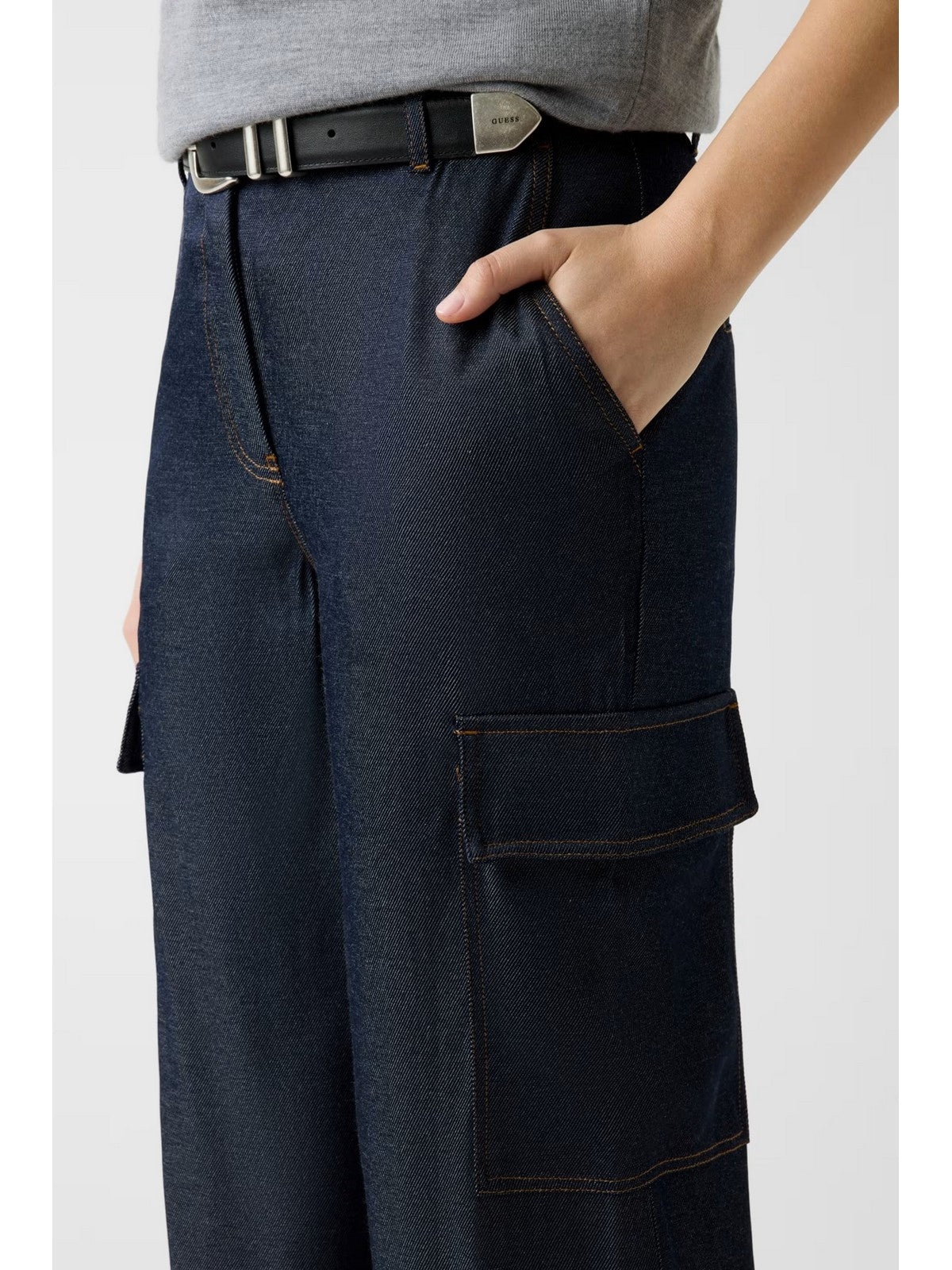 GUESS Pantalone Donna REGINE FLUID CARGO W6RB65 WL842 FB6C INDIGO BLUE