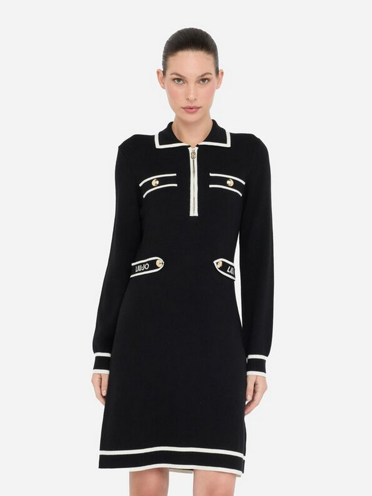 LIU JO SPORT Abito Donna  TF5251MS59L 03N66 Nero/bianco latte