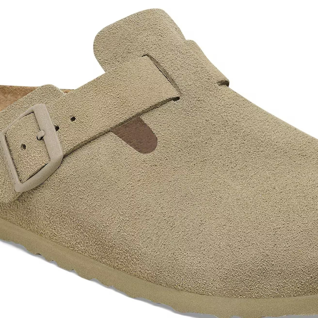 BIRKENSTOCK Sandalo Unisex adulto Boston faded khaki, Suede Leather 1025844 KHAKI gioboutiqueweb