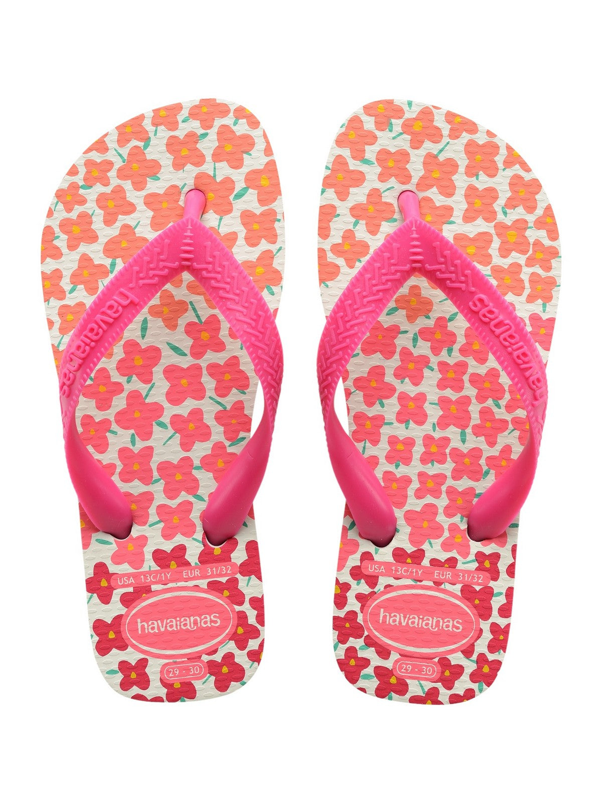 Havaianas Flip Flops Mädchen und Mädchen haben. Kinder Flores 4000052.7026 Weiß