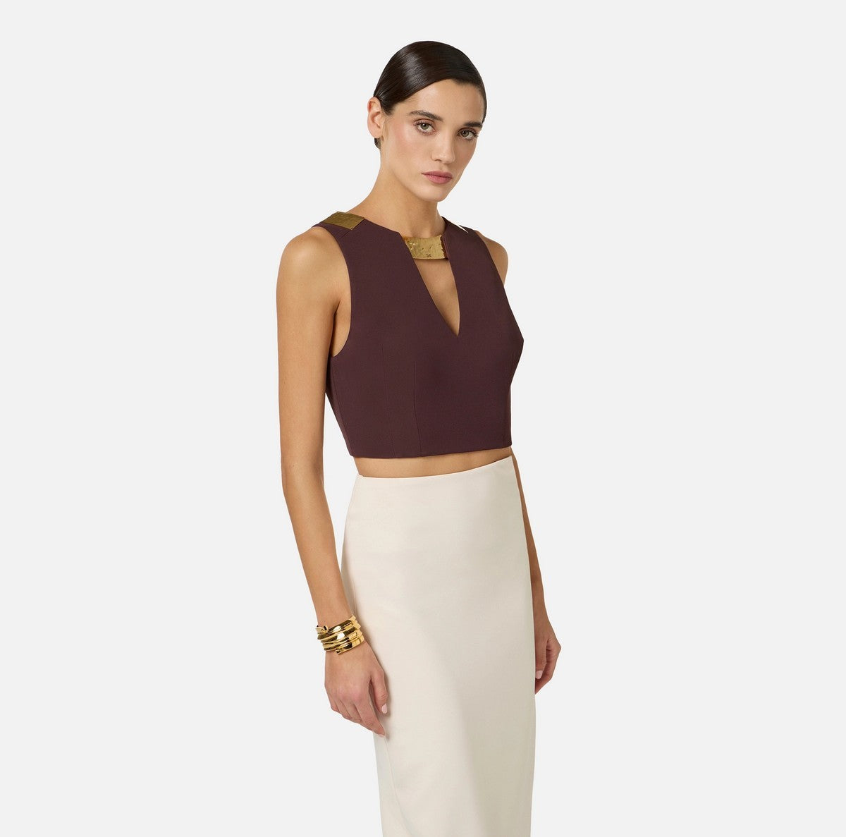 ELISABETTA FRANCHI Top Donna  TO05061E2 644 CACAO