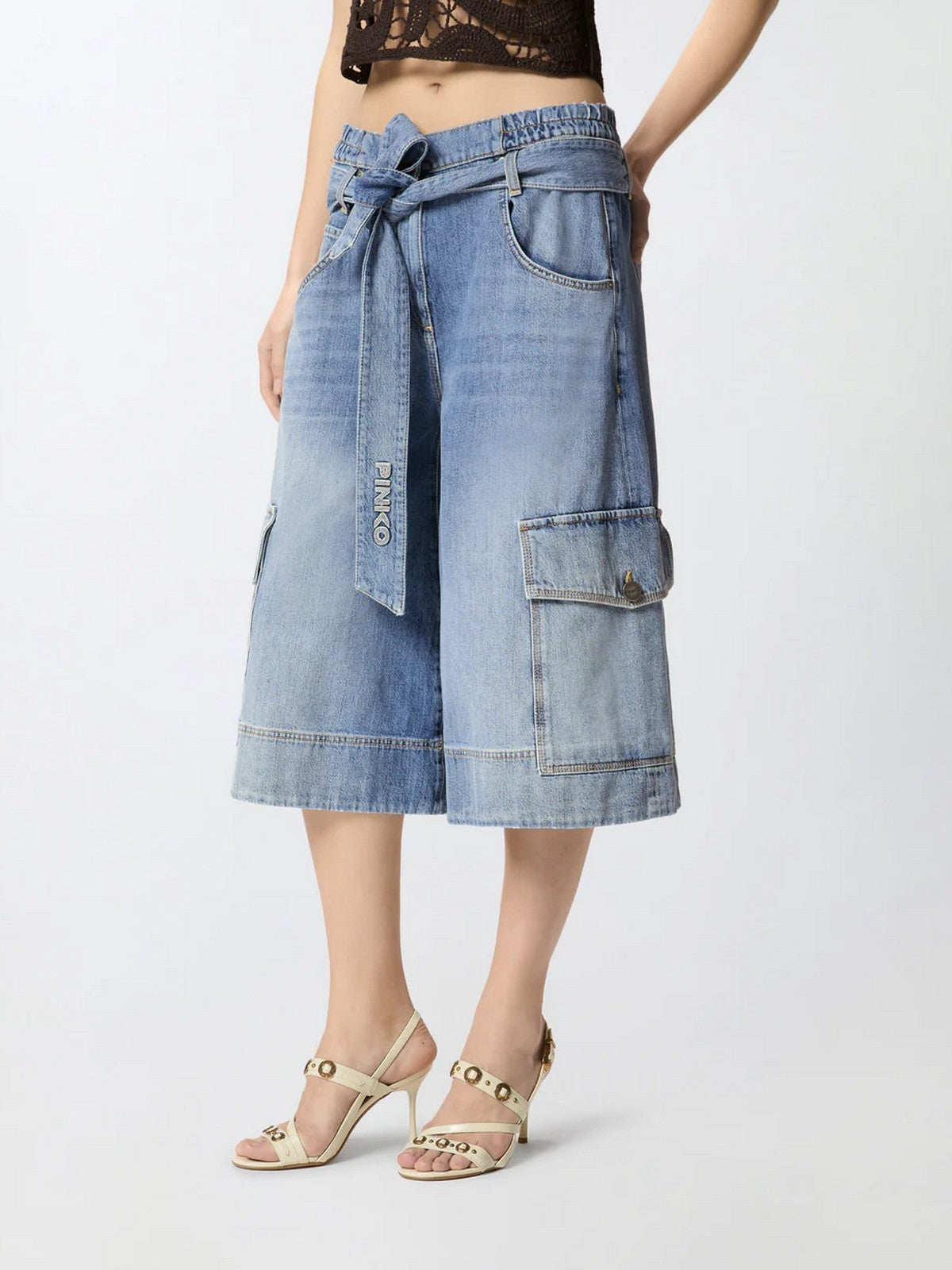 PINKO Pantalone Donna BLONDE BERMUDA 106269-A323 PJO LAVAGGIO MEDIO CHIARO