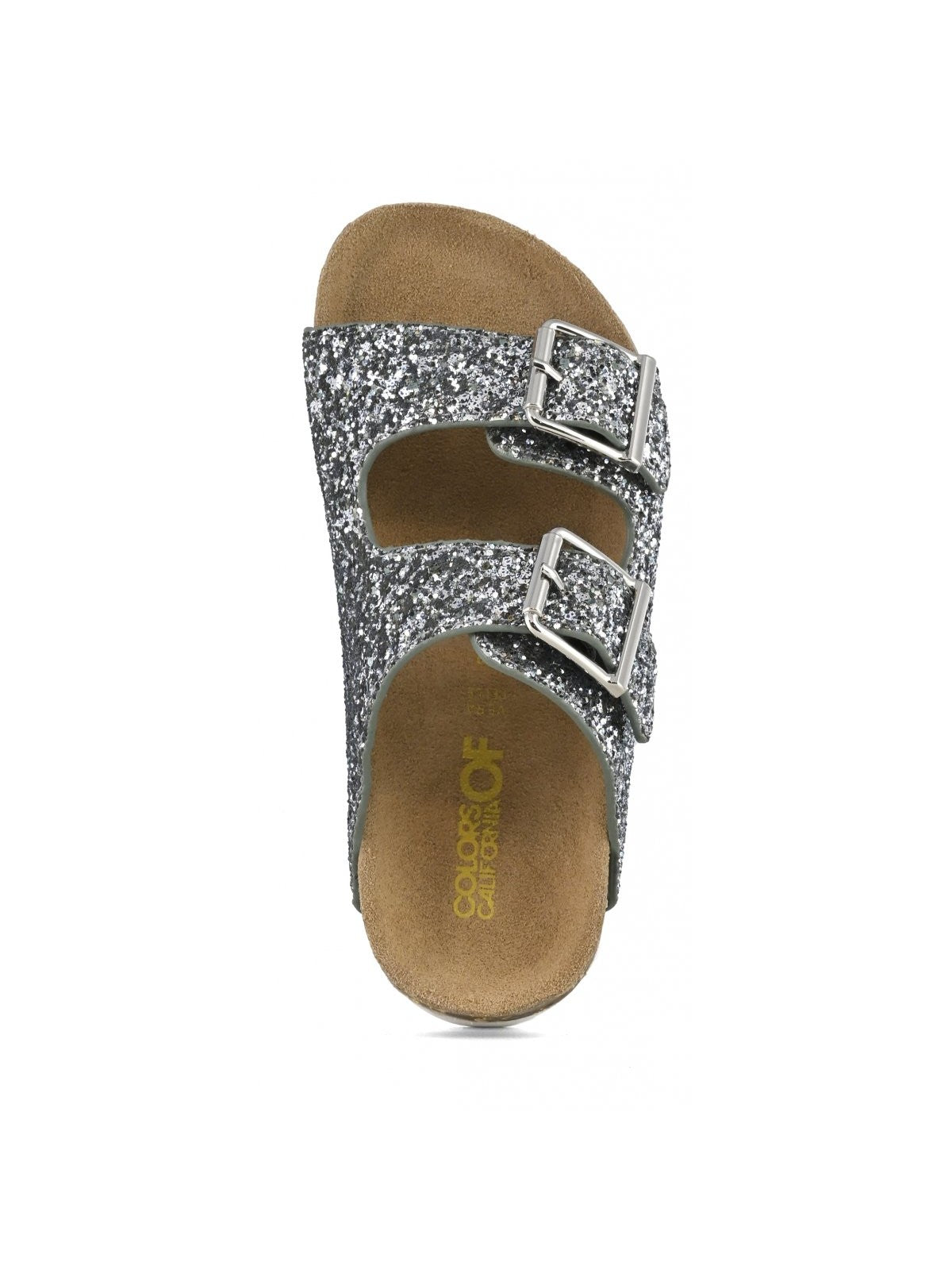 Farben der kalifornischen Sandalenmädchen und Mädchen Glitzer Sandale 2 Schnallen HC.2415 Den Blu