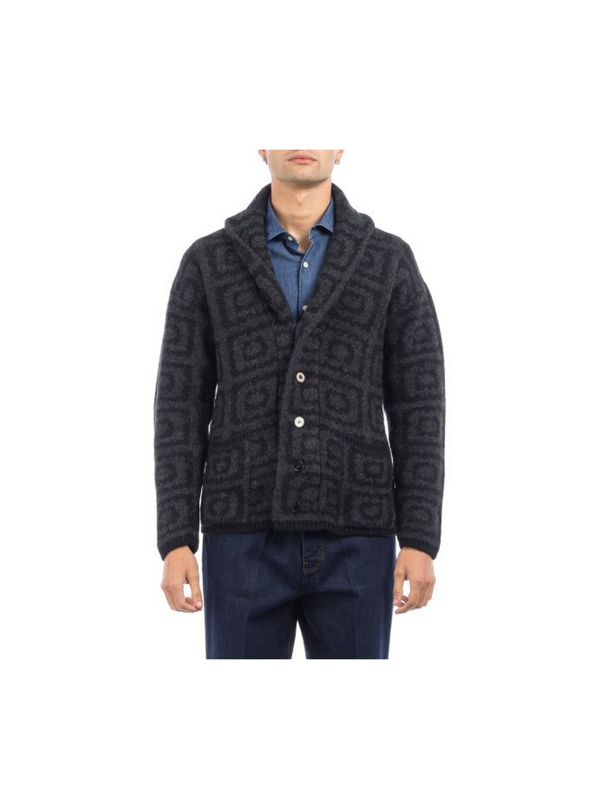 GABRIELE PASINI Cardigan Uomo  49511/1  6252 Nero gioboutiqueweb