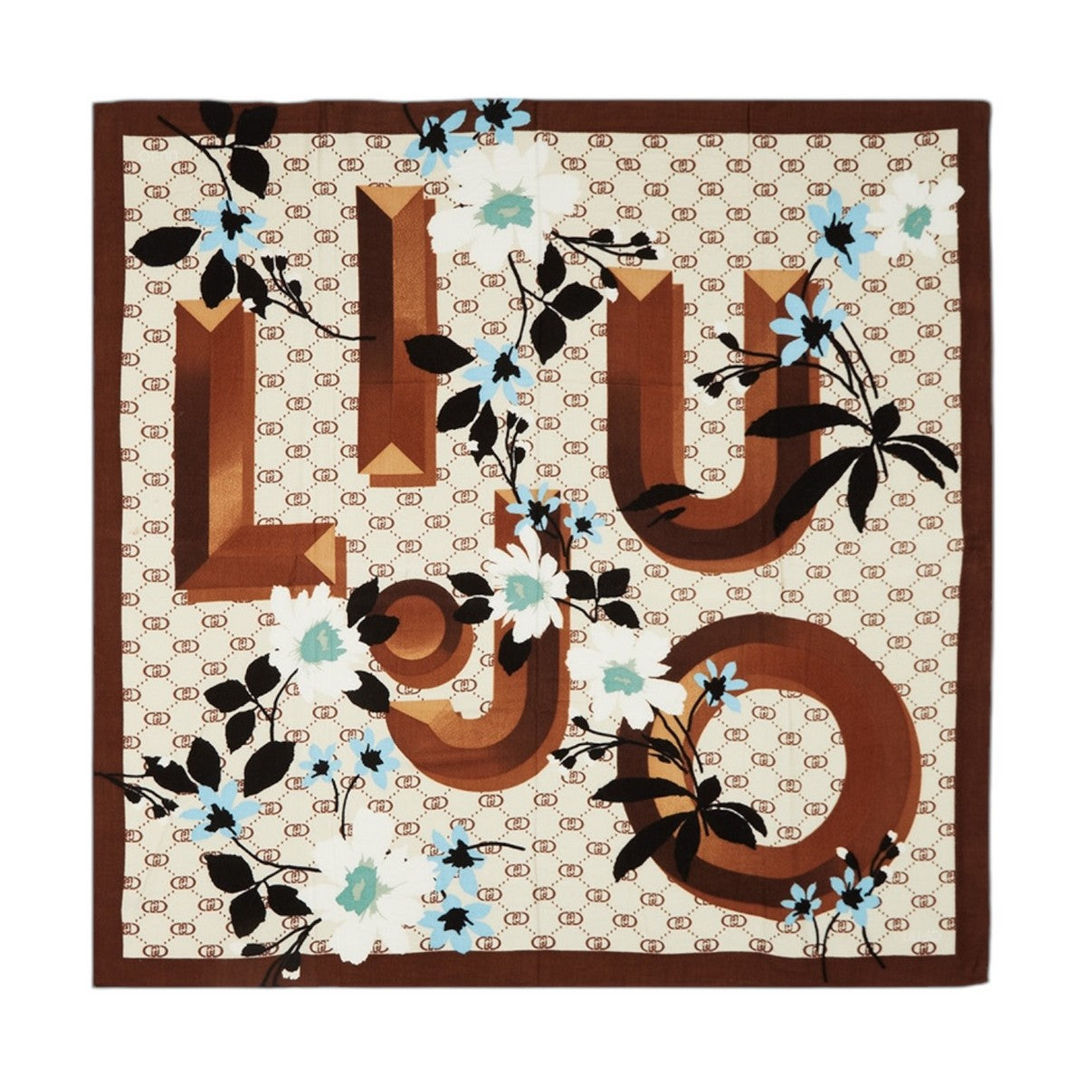 LIU JO Foulard Fucsia In Viscosa Con Stampa Floreale E Logo – 120x120 Cm, Leggero E Morbido, Accessorio Elegante Per Ogni Occasione