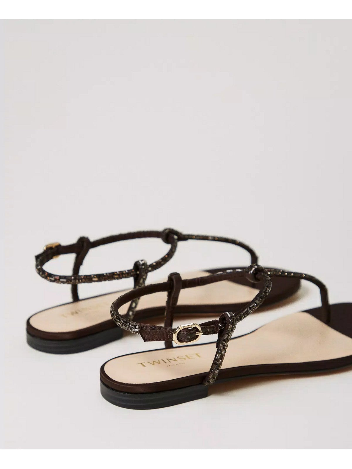 TWINSET Sandalo Donna  251TGT110 10780 Marrone gioboutiqueweb