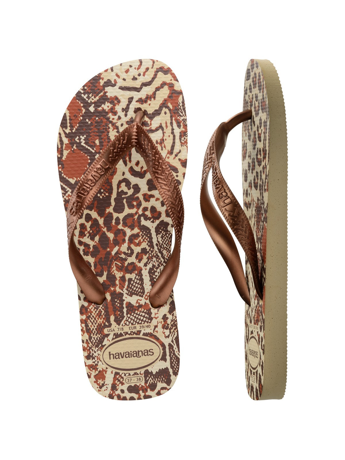 Havaianas flip flops woman hav. Top Animals 4132920.7440 Beige