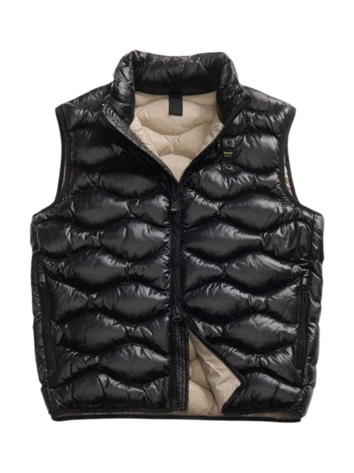 BLAUER Gilet Uomo DANNY 25WBLUX02081 005958 999EI NERO interno BEIGE 301