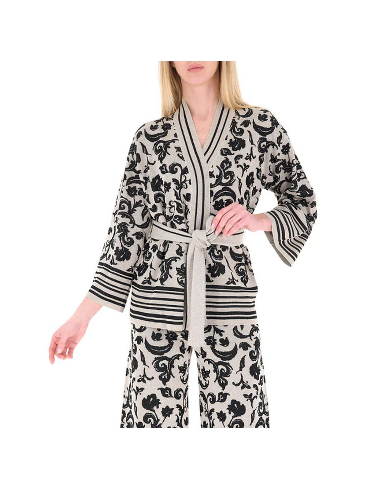LIU JO WHITE Cardigan Donna  WA6423MA587 P9564 Jacq.arab.white/blac
