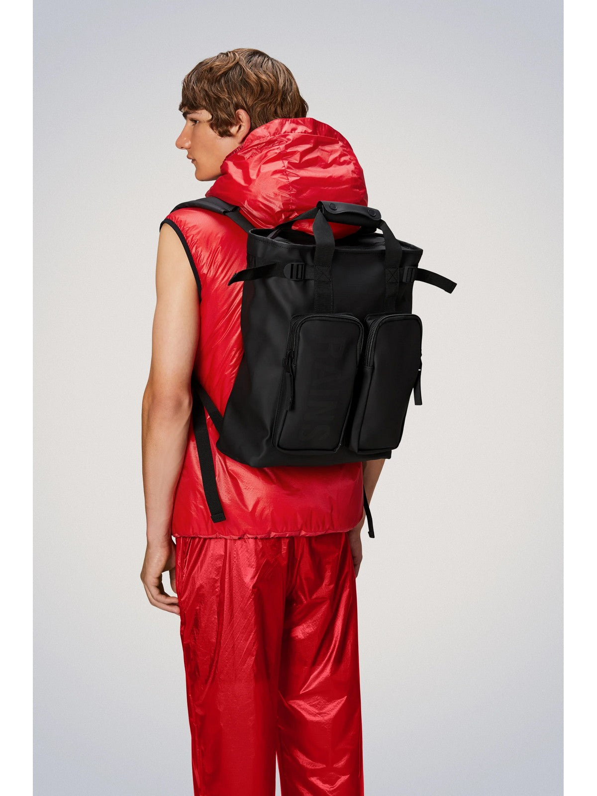 RAINS Zaino Unisex adulto Texel Tote Backpack W3 14240 01 Black Nero
