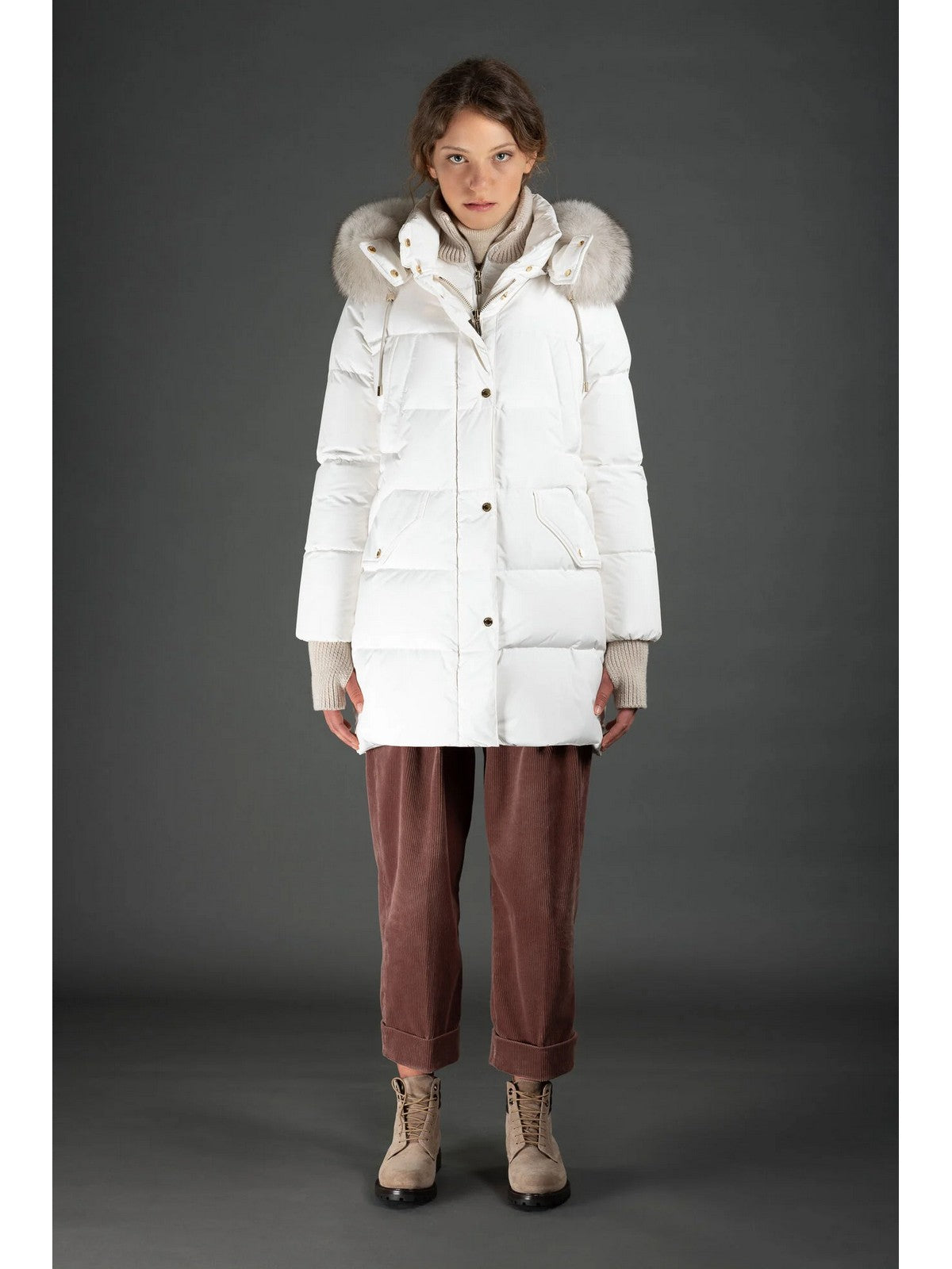 Moorer Duvet Frau Talassa-Stp Modgi300008 U0111 Weiß