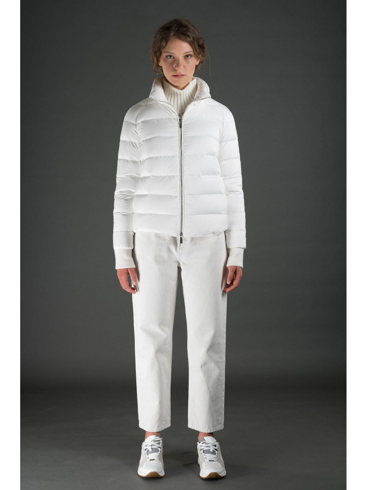 MOORER Piumino Donna Pegaso-lap MODGI300009 U0100 Bianco gioboutiqueweb