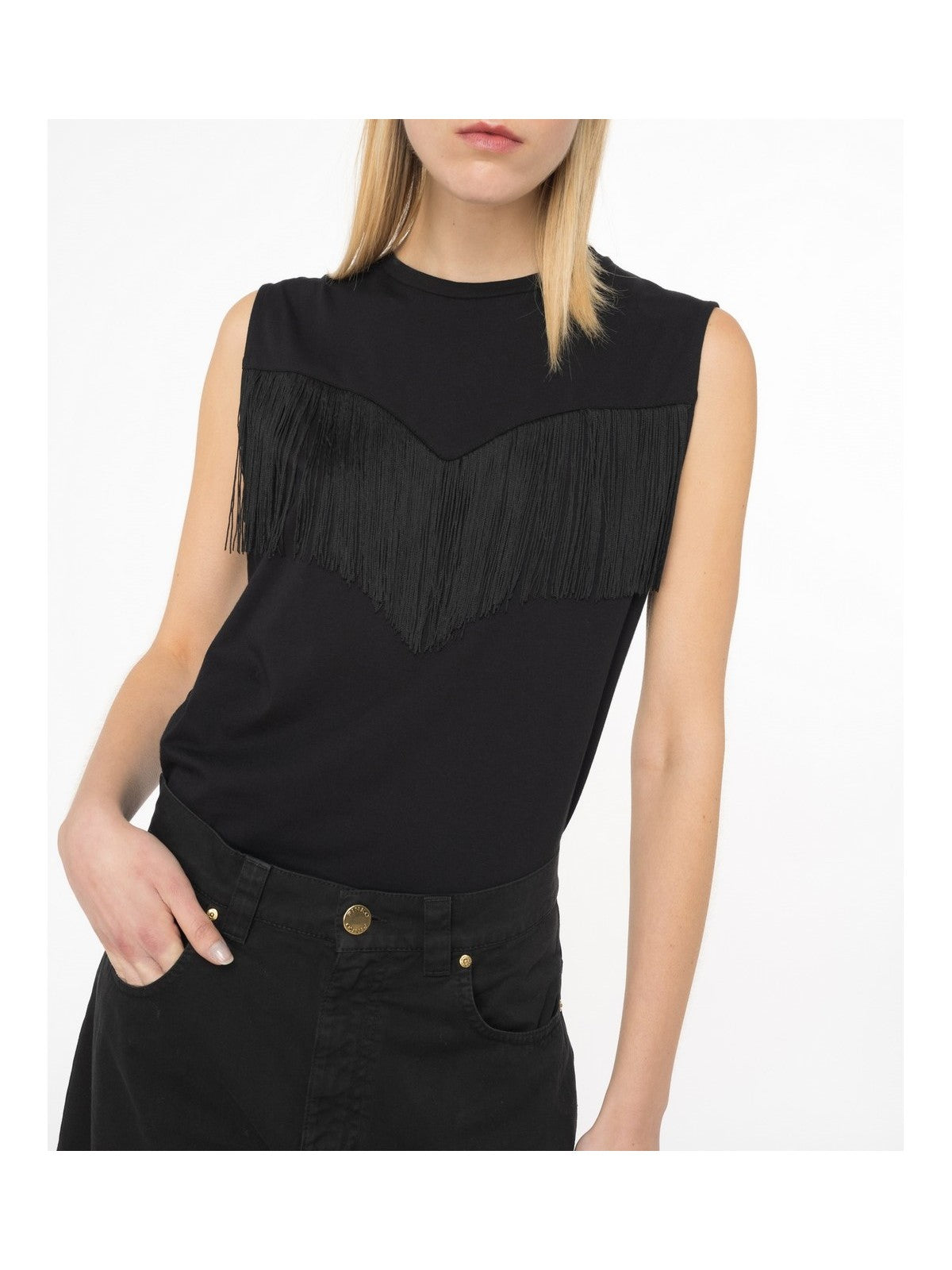 Pinko T-Shirt and Pole Woman Twilight 103726-A1XS Z99 Black