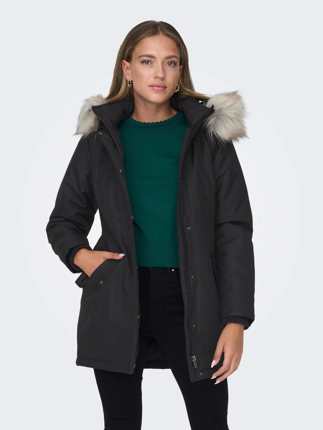 Nur Parka Frau 15300633 Schwarz schwarz