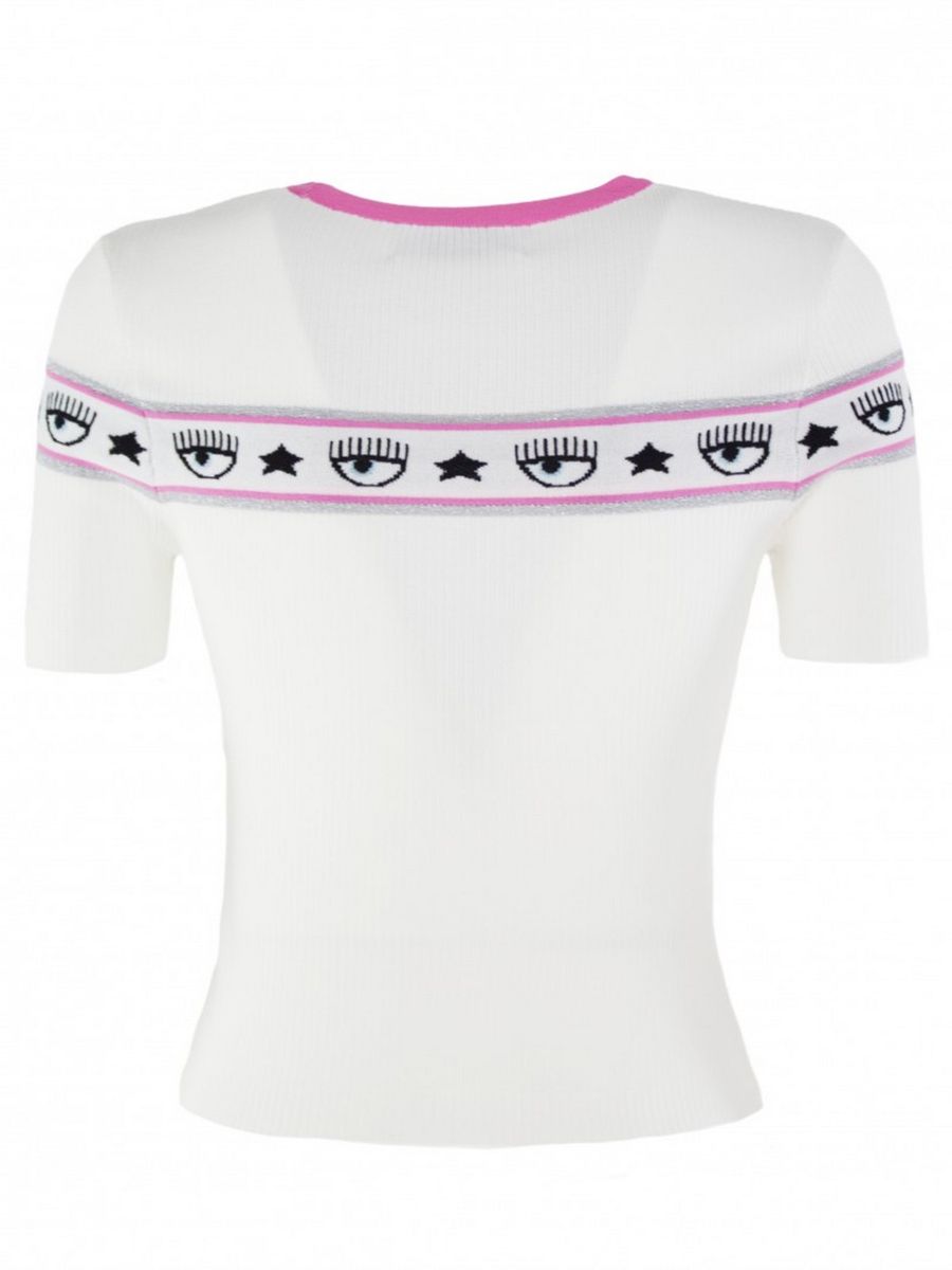CHIARA FERRAGNI T-Shirt e Polo Donna in maglia 72CBFM05 CMH04 Bianco