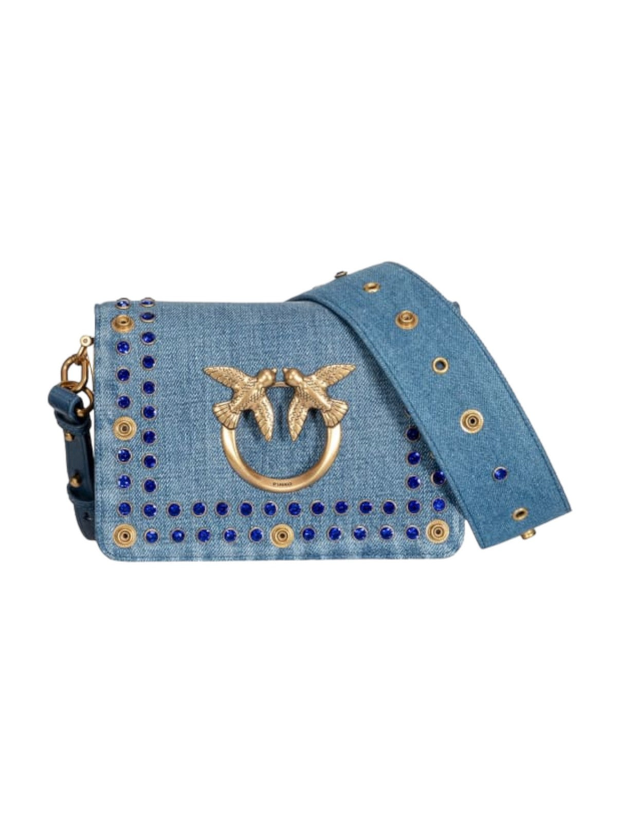 Pinko Frau Bag Liebe Klick Klick MINI DENIM 100067-A0NK H5UQ Blau