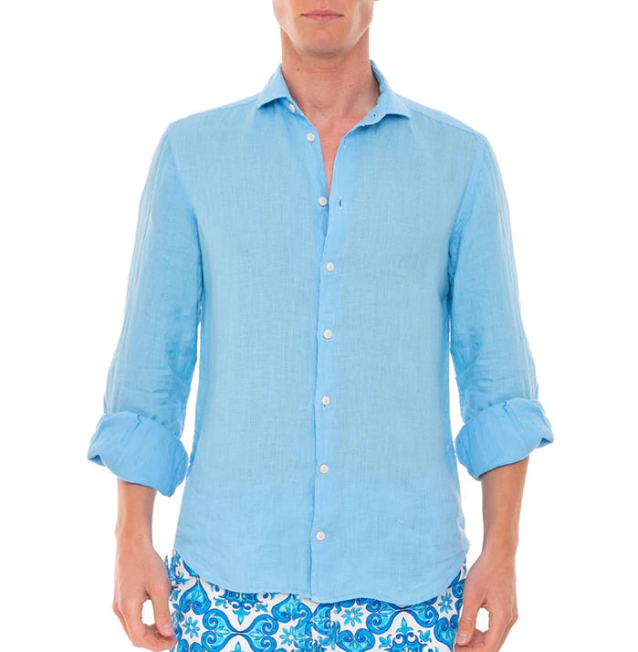 MC2 Saint Barth Men's Shirt Pamplona Blue